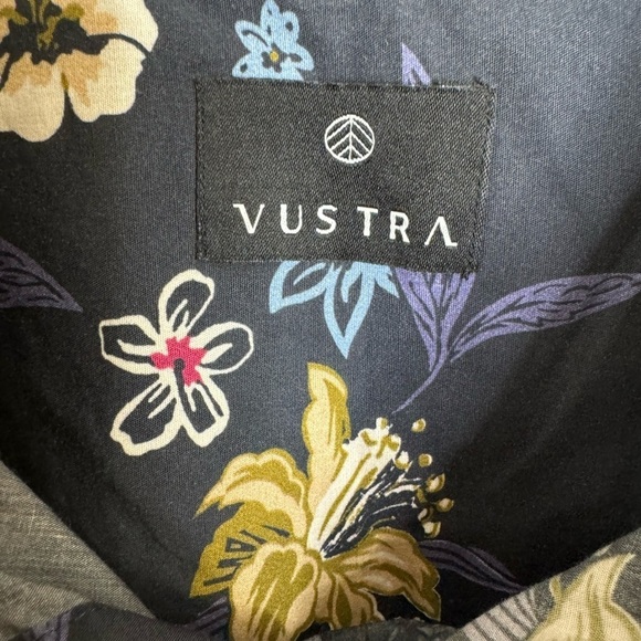 Men! NWT Vustra Tropical Floral Print Short-Sleeve Shirt Organic Cotton size XXL - Picture 5 of 7